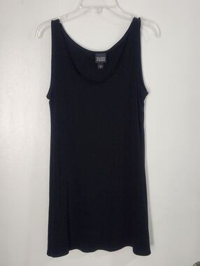 Eileen Fisher 100% Silk Scoop Neck Tank Top Black Size Small